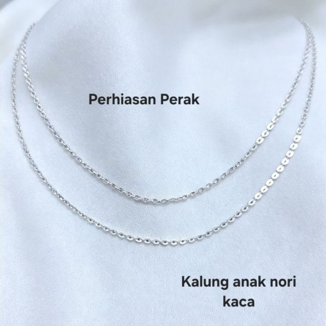 Kalung perak asli 925.kalung anak.kalung nori kaca lapis mas