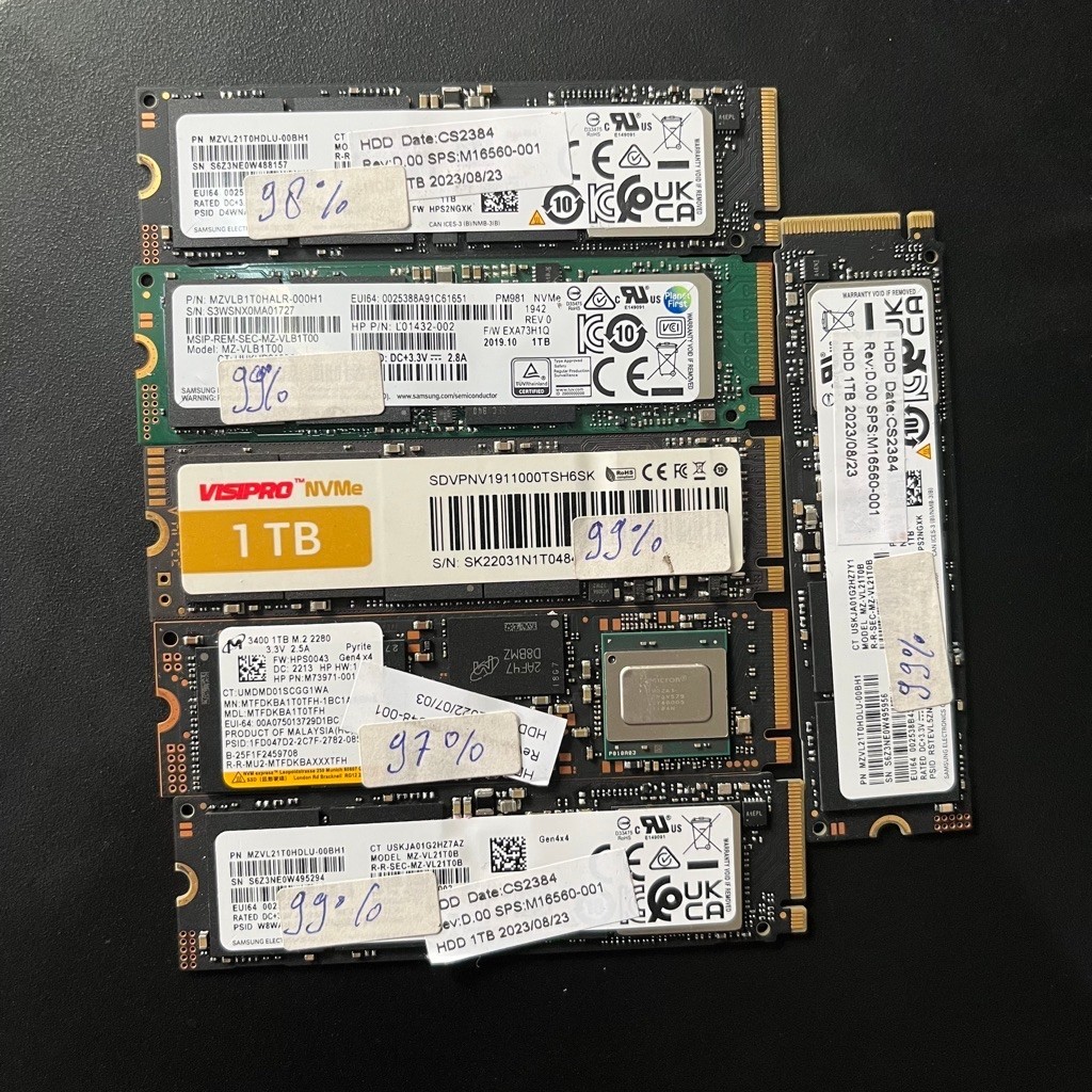 OBRAL SSD NVME 1TB GEN 4 DAN GEN 3 SENTINEL/HEALT 95-99% MERK SAMSUNG,MICRON,WD DLL GARANSI