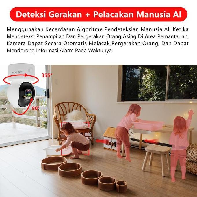 XIHANCAM Smart CCTV Indoor Wifi 5MP Camera 360 CCTV Rumah IP Kamera CCTV Wifi Jarak Jauh Lewat HP