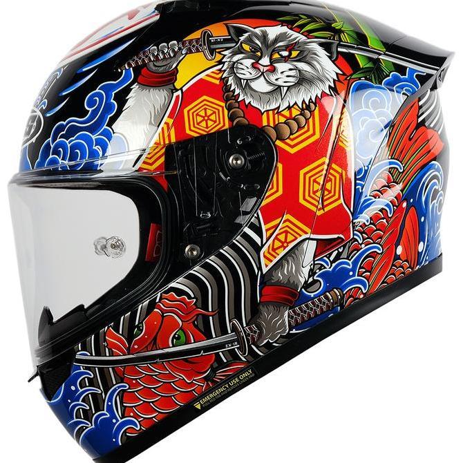 NJS ZX-1R Fiberglass Bushido  (FREE PINLOCK) - Helm Fullface | NJS ZR | NJS Fullface | ZR Motif | He