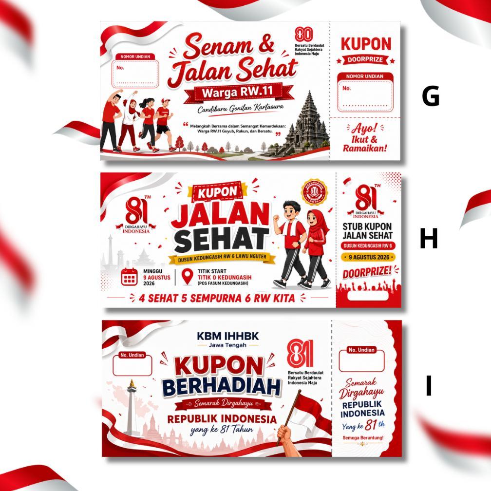 hericollections (1 jam jadi ) cetak kupon jalan sehat doorprize agustusan 17 agustus karnaval pawai 