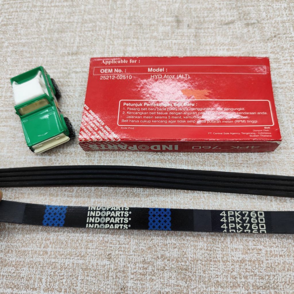 Ribt Micro Van Belt Tali Kipas Indoparts , Bando 4PK760 4PK 760 Hyundai Atoz ALT