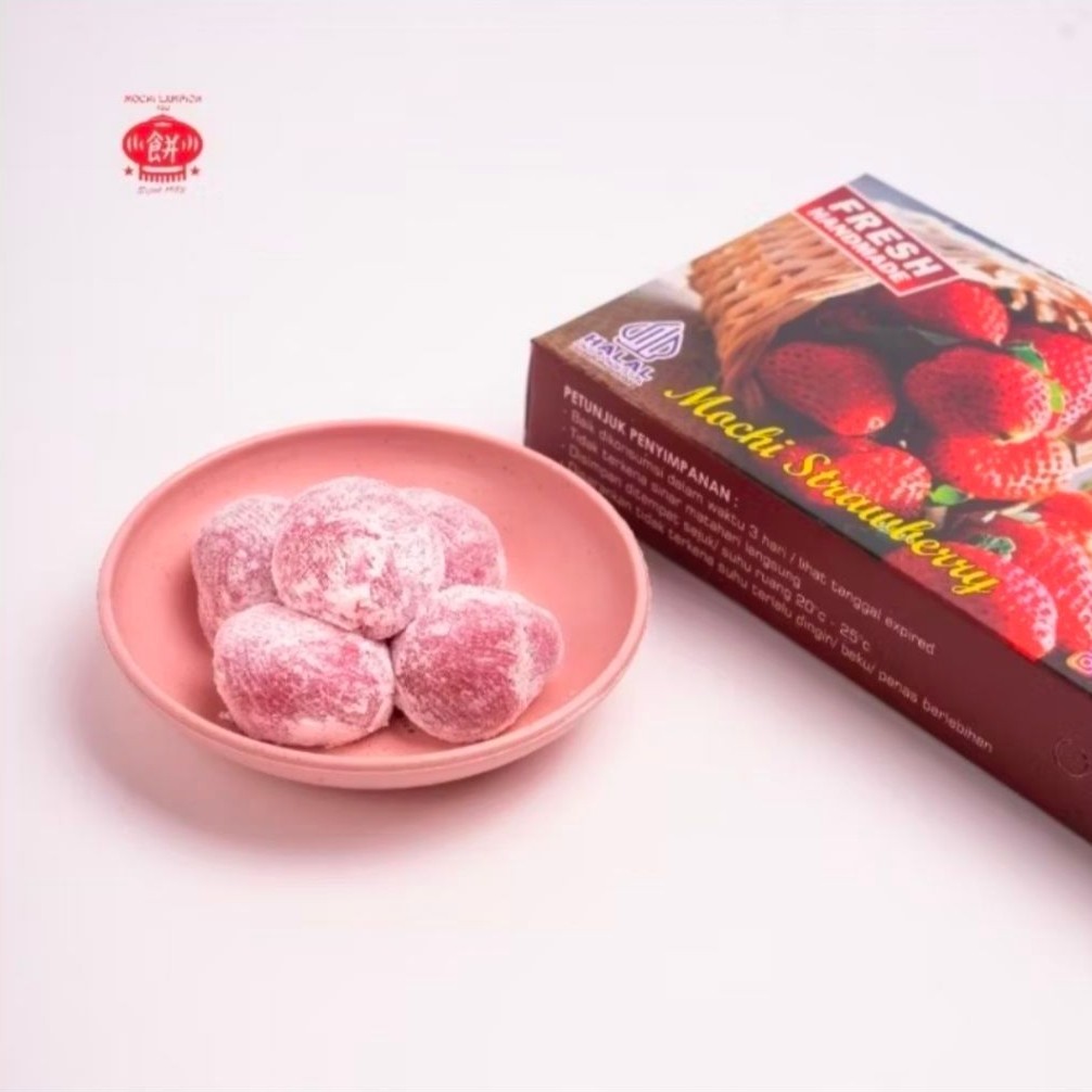 Mochi Kaswari Lampion Sukabumi Rasa Strawberry Isi 15 Butir