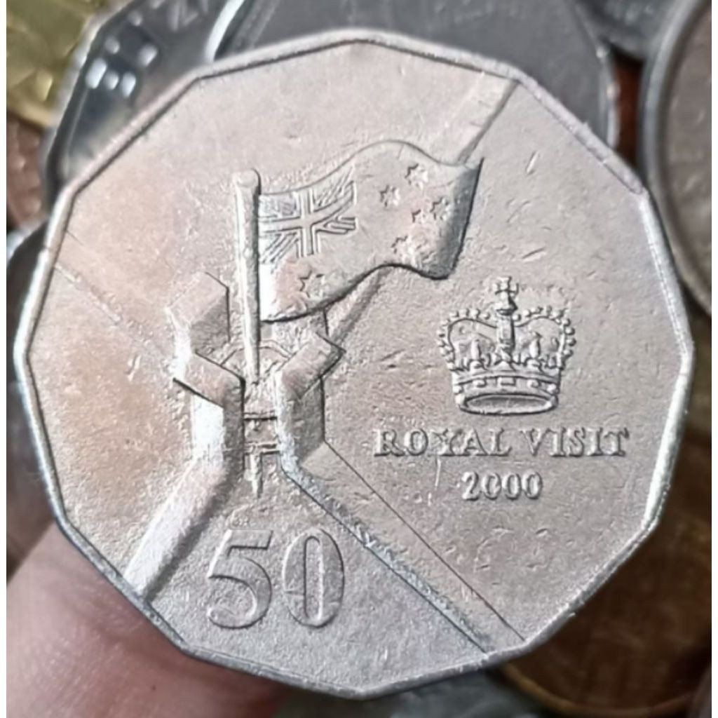 Uang Koin Kuno Australia 50 Cent 2000 Edisi Royal Visit
