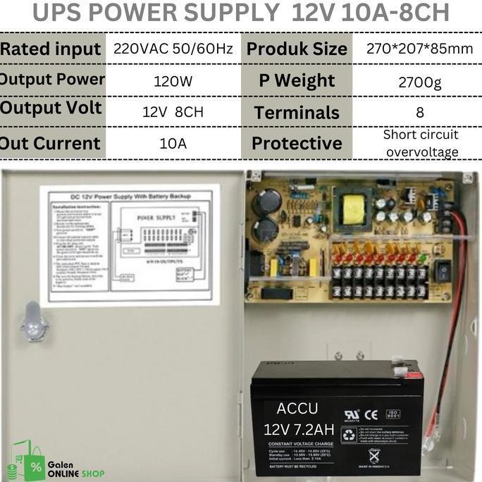 Power Supply UPS 12V 5A / 12V 10A / 12V 20A - Power supply Back Up CCTV dan DVR PSU UPS