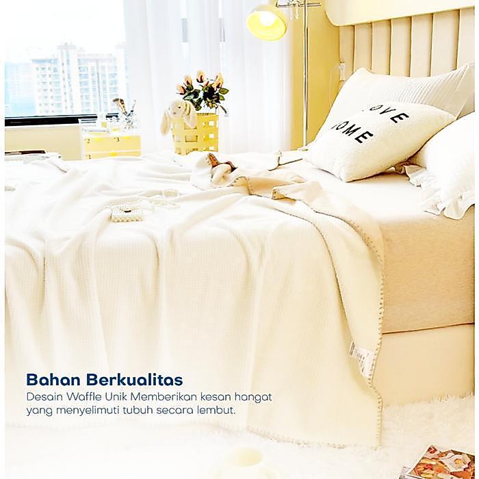 UNITWO Waffle Blanket Selimut Rajut Waffle Lembut & Nyaman