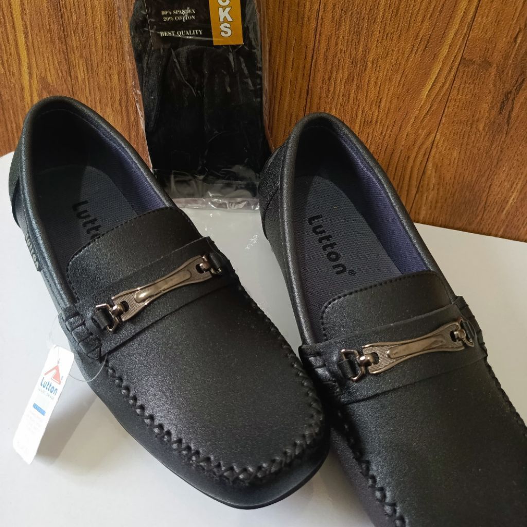 LUTTON SEPATU MOCASSIN PANTOPEL PRIA SIMPLE FORMAL