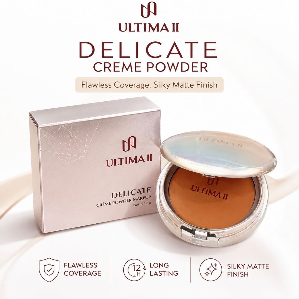 Ultima II Delicate Creme Powder Original | Bedak Basah Coverage Tinggi Anti Oksidasi | Bedak Padat M