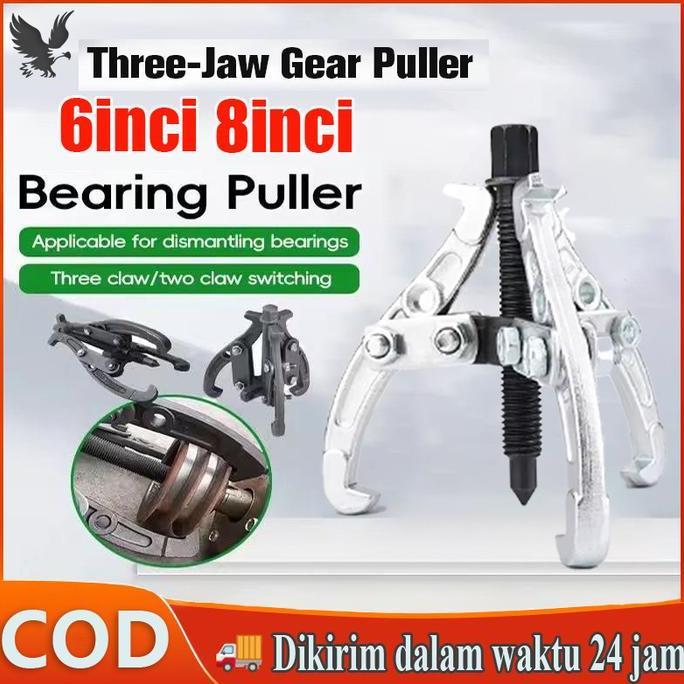 OVMIDEX [COD]Gear Puller 3 Jaw Tracker, alat pencabut bearing laher 6/8Inch  ,Perbaikan motor, mobil