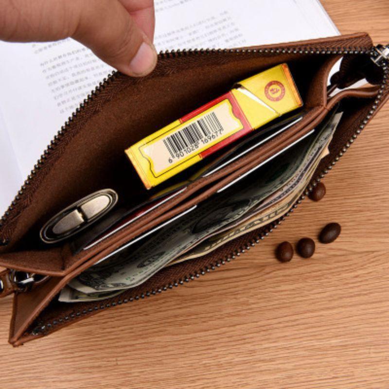Dompet Panjang Pria Jeep Buluo - Clutch Kulit Premium Dengan Resleting & Wristlet | Import Original 