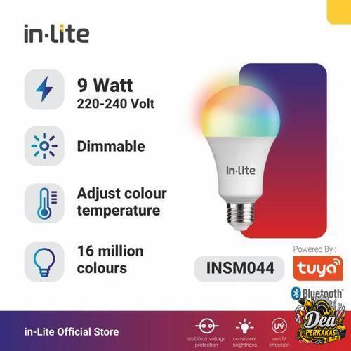 Lampu LED INLITE Bohlam LED IN LITE LED Bulb BLUETOOTH 9W INSM044 9 W