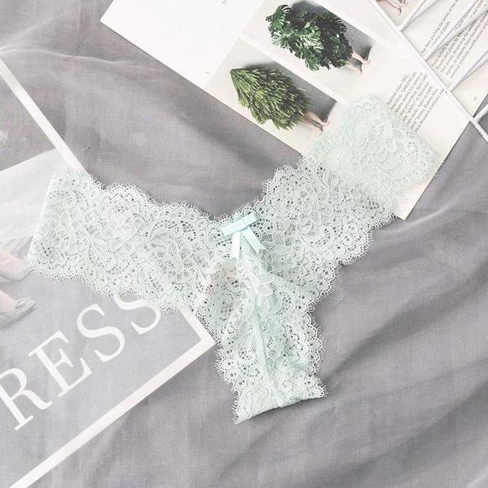 Cece- Jenny Panties Thong Gstring Celana Dalam Cd Nita Cewe Transparan Cute Vs Lacy Lacie Renda Lace