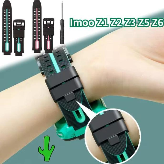Gadgetglow_ Tali Jam Anak Imoo Silicone Rubber Strap Untuk Imoo Z1/Z2/Z3/Z5/Z6 Smartwatch