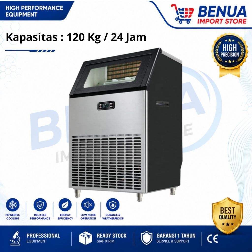 Mesin Pembuat Es Batu Kristal 120kg/24jam Kapasitas Komersial 120kg