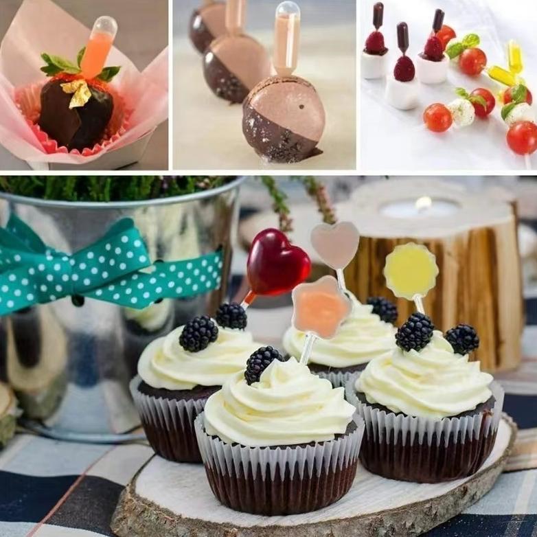 Pipet Cupcake/Sedotan Peras Plastik Ukuran 4ml, 50 PCS