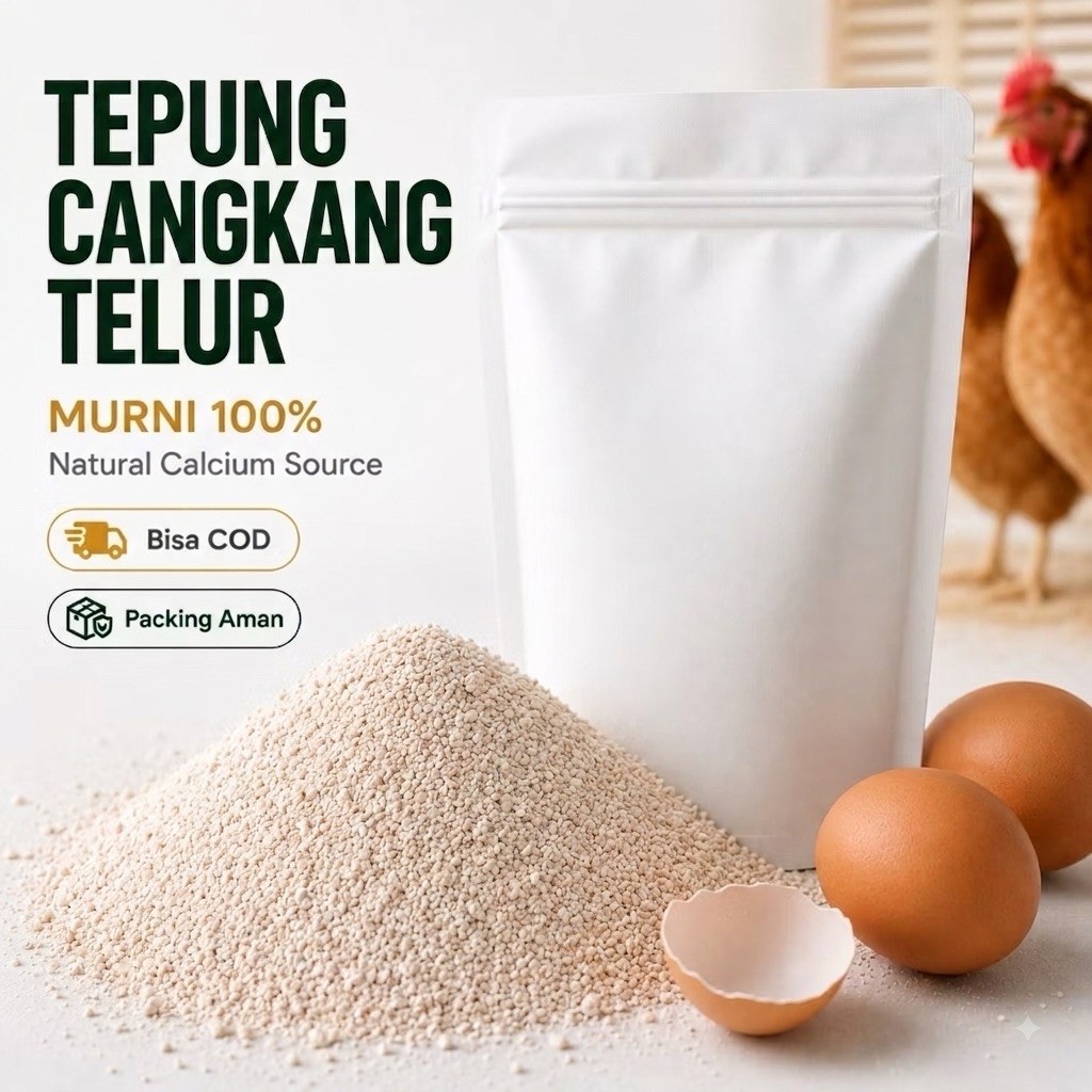 Tepung Cangkang Telur Murni 100%  | Kalsium Ayam Petelur | Campuran Pakan Ayam