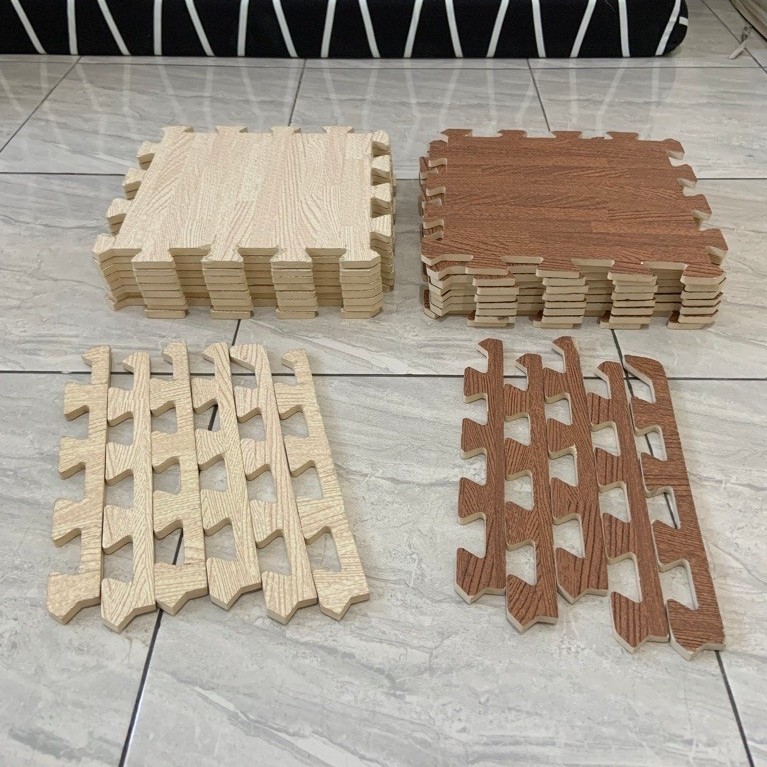 Prelove karpet puzzle coklat 8 cream 8