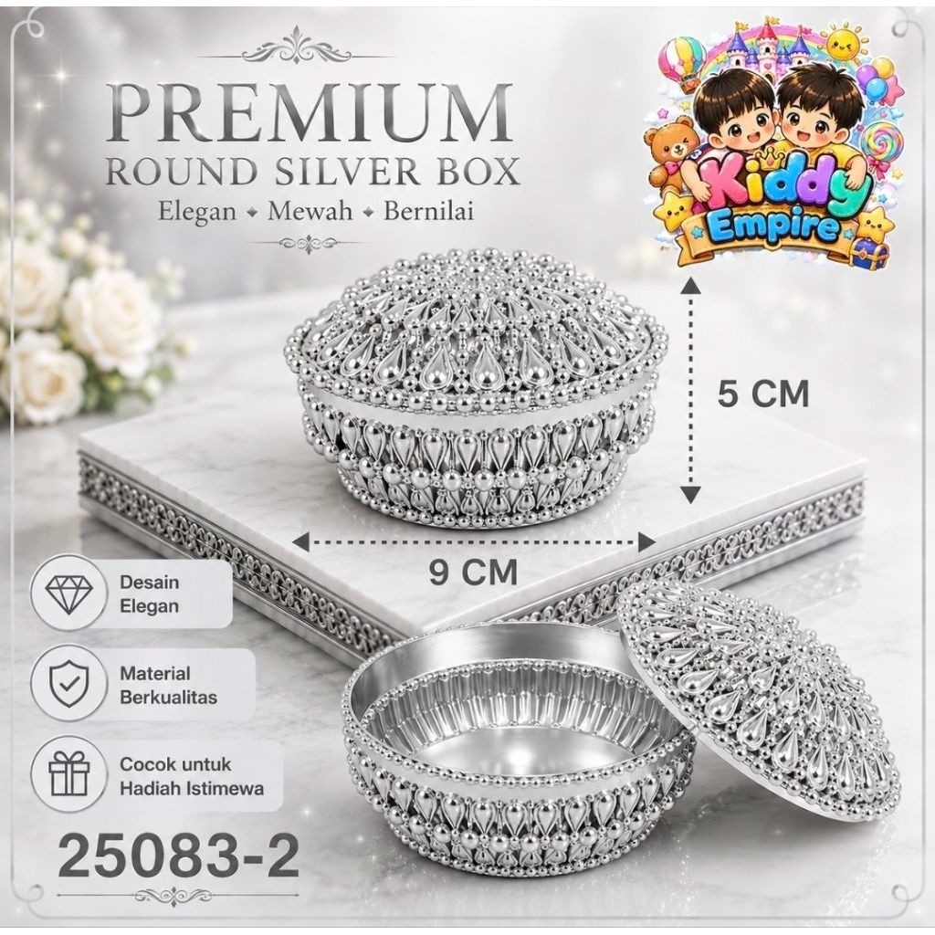 (KIDDY) Box Sirih Pinang Emas 9cm | Tempat Bunga Rampai | Wadah Hantaran Adat & Pernikahan | Kotak A