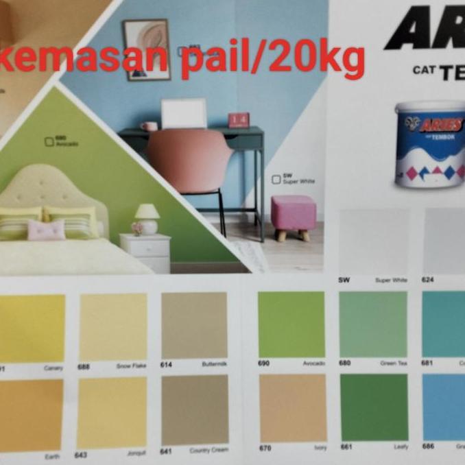 TERBARU - Cat tembok aries 20kg warna lengkap,cat aries 20kg warna lengkap
