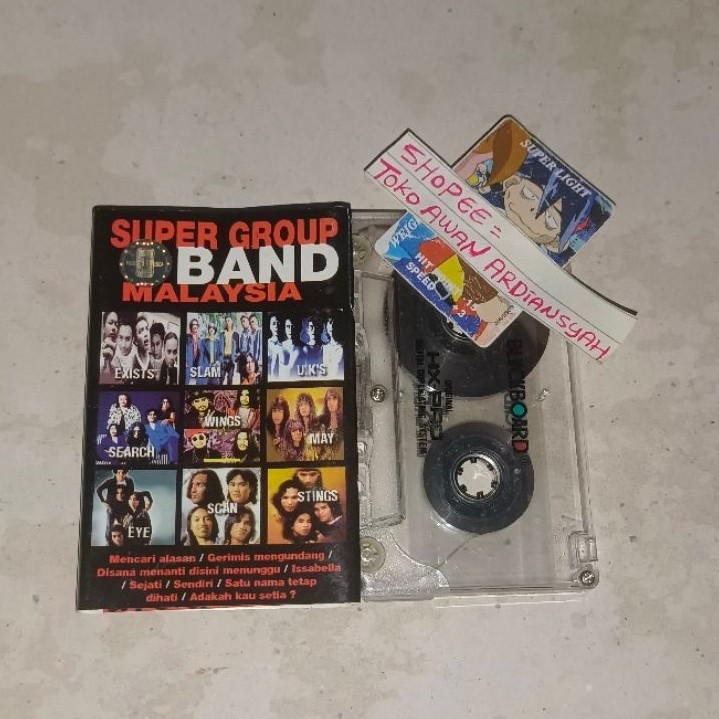 kaset pita super group band malaysia (cangkang kaset musica ganti blackboard, ada lagu yg sedikit na