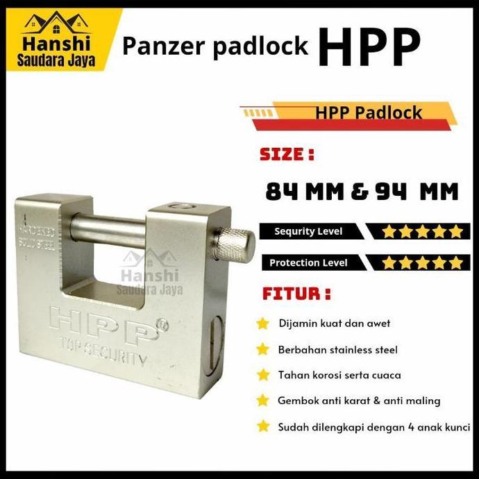 Kunci Gembok Panser | Gembok Rumah Panzer | Gembok Balok Pagar Pintu Gerbang HPP