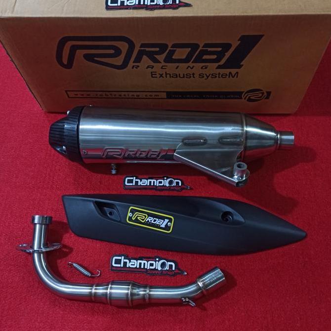 // KNALPOT STANDAR RACING STAINLESS CUP V ROB1 MIO SPORTY MIO SMILE //