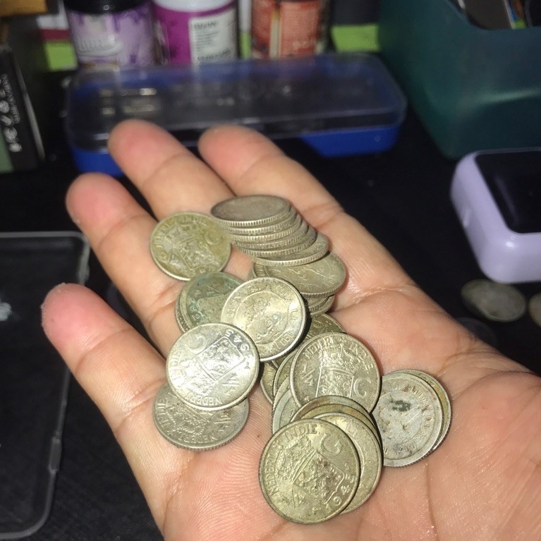 Jual kepingan 1/4 gulden perak asli