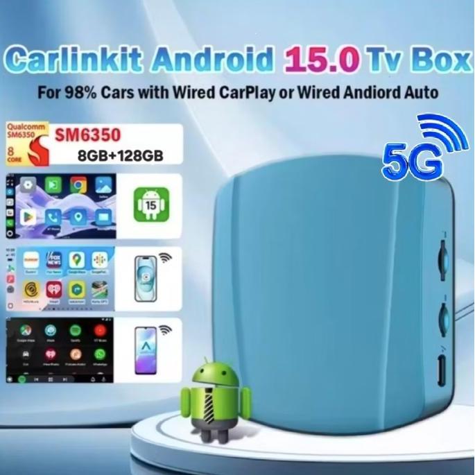 TERBARU - Carlinkit Tbox Ultra SM6350 5G Android OS 15 Wireless Carplay Android Auto, Car Streaming 