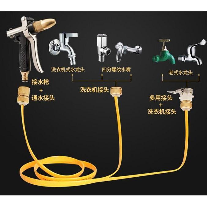 Paket Selang Air Fleksibel Semprotan Cuci Motor/Mobil dengan Selang