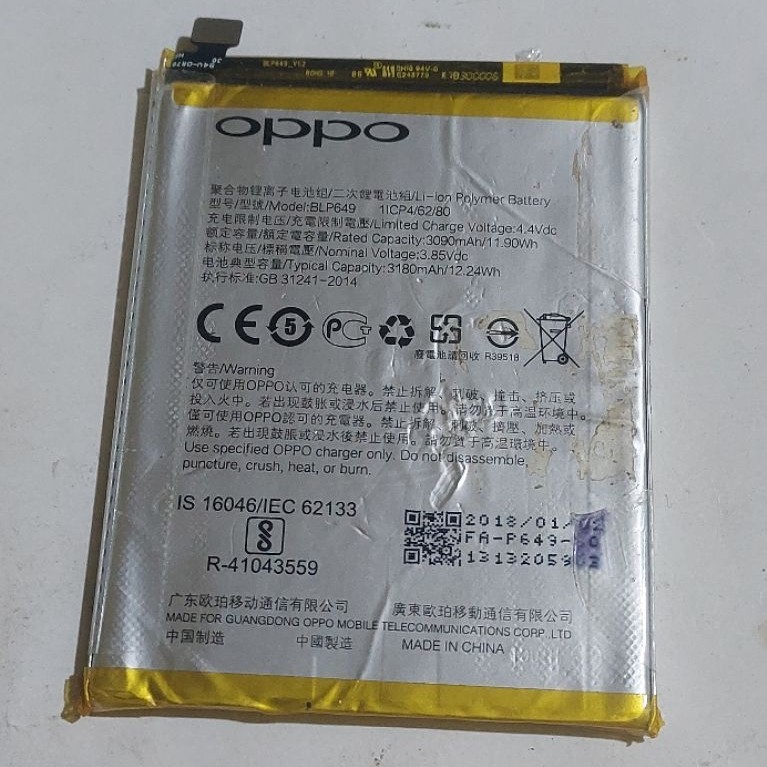 baterai oppo a83 blp649 second original cabutan