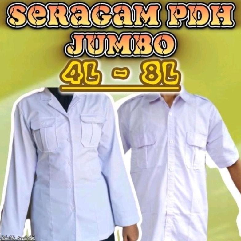 Paling Laris Kemeja Pdh Putih Jumbo Pria Wanita | Seragam Kantor | Seragam Pns | Kemeja Dinas Pns | 