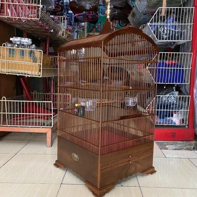 SANGKAR KANDANG BURUNG PENTET KOSAN JATI CMS COKLAT DOF