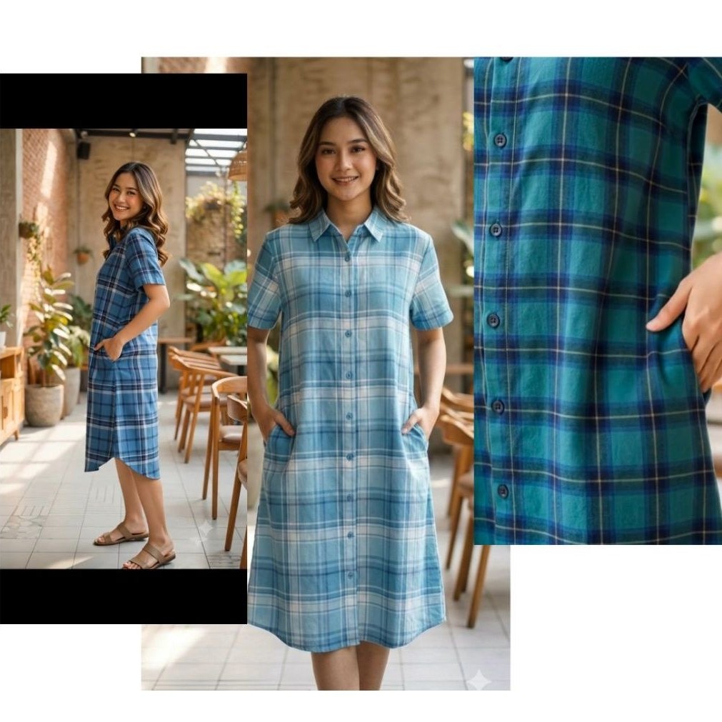 dress midi flanel splash