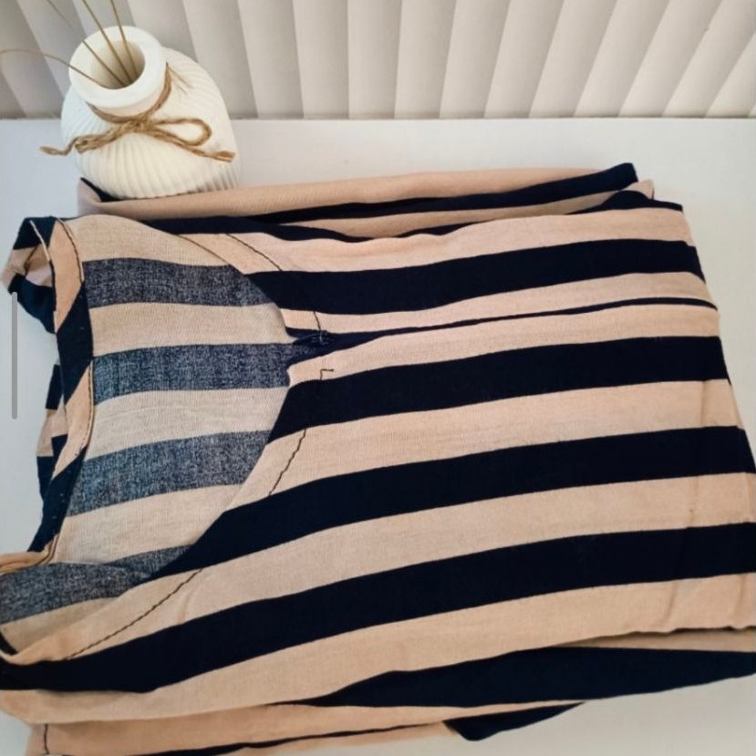 [PRELOVED] Gamis Wanita Dress Wanita Atasan Wanita Hijab Lengan Panjang Salur Garis - garis Coksu Co