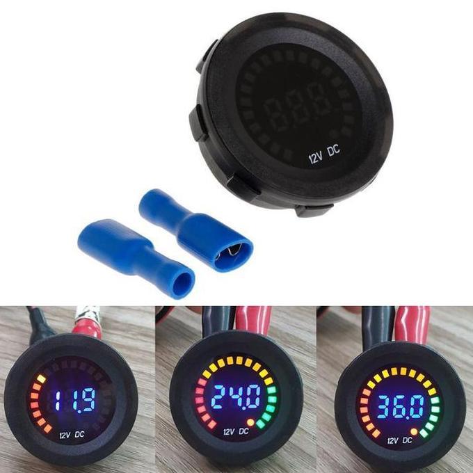 Voltmeter Digital Dc 12V Led Waterproof Volt Meter Mobil Motor Panel Gauge