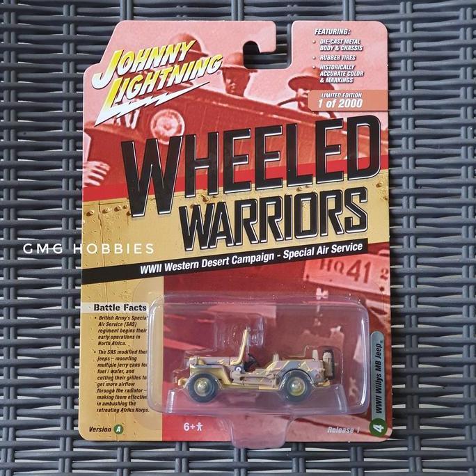 JOHNNY LIGHTNING WHEELED WARRIORS WWII JEEP WILLYS MB WESTERN DESERT