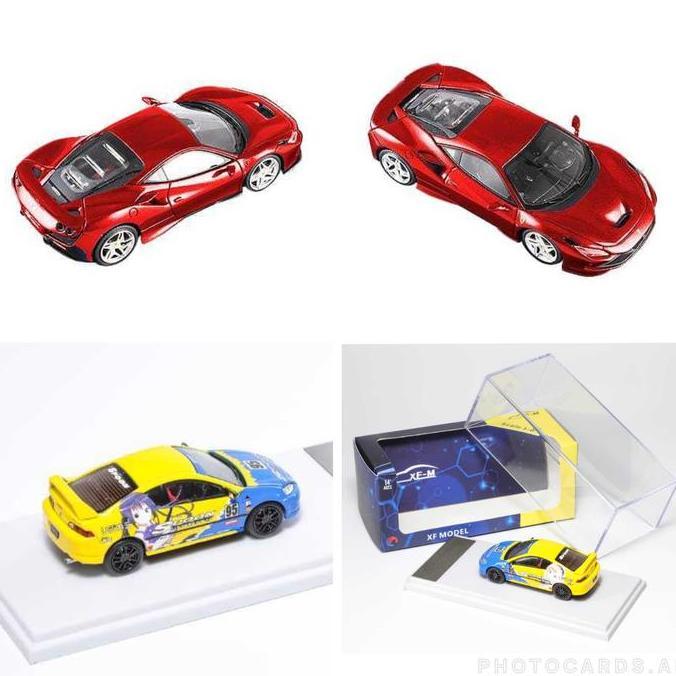 1/64 miniDREAM Elite Series Ferrari F8 Tributo Metallic Red XF Integra DC5 Type R Spoon #95 Cartoon 