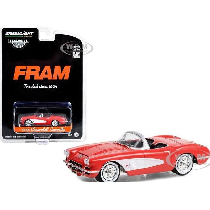 30388 GREENLIGHT 1958 CHEVROLET CORVETTE CONVERTIBLE RED DIECAST