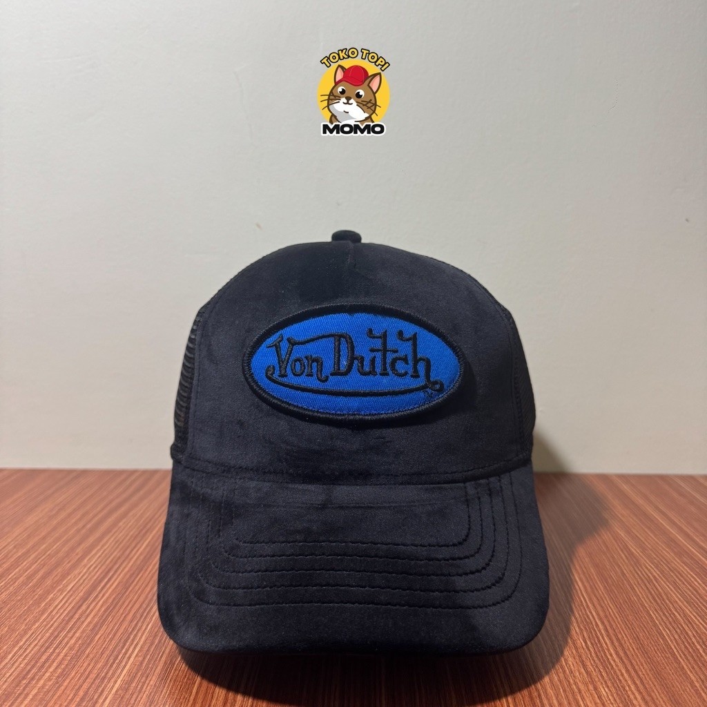 Trucker Hat Von Dutch USA Velvet Black Blue