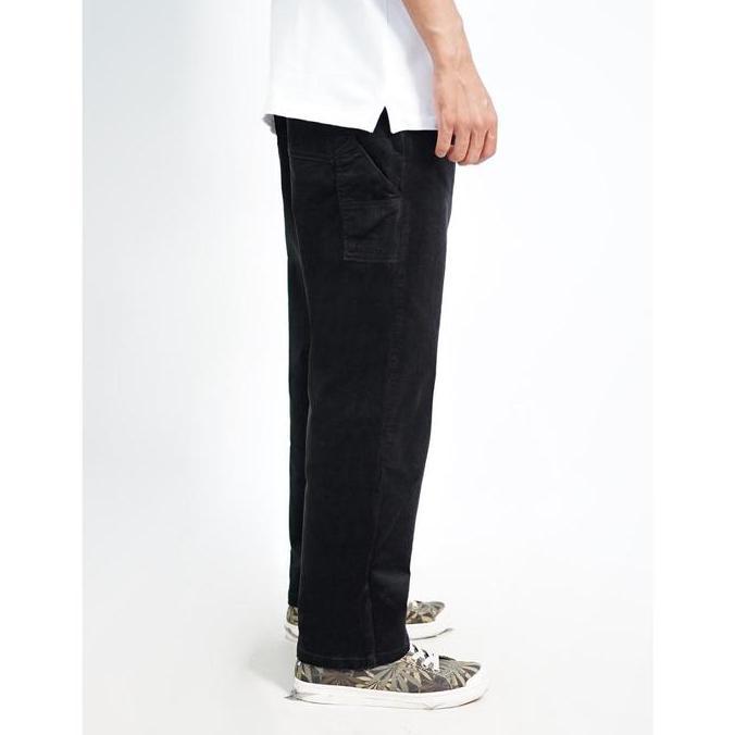 GIGG - Yers - Celana Panjang Corduroy Hitam - Celana Loose Fit Corduroi - Pants Carpenter Black