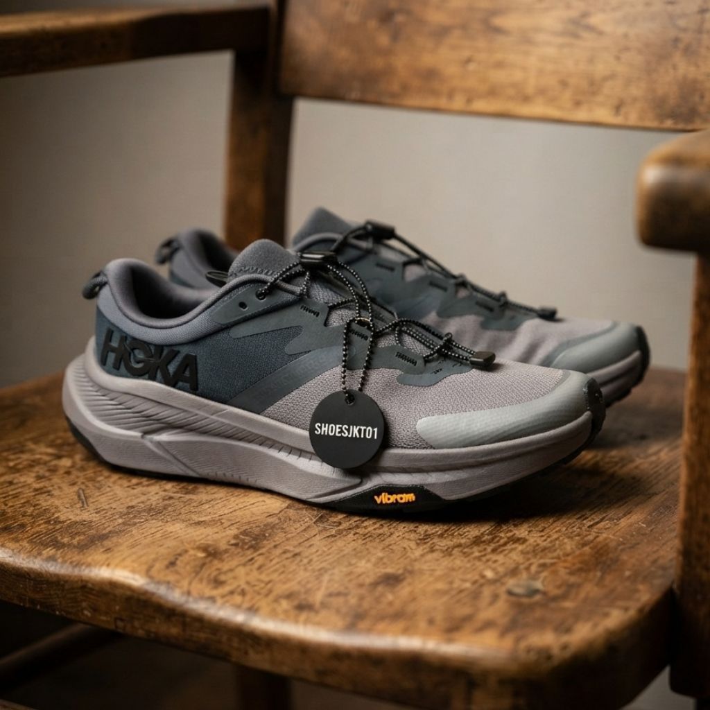 Sepatu Gunung Hoka One One Tranport Grey Original