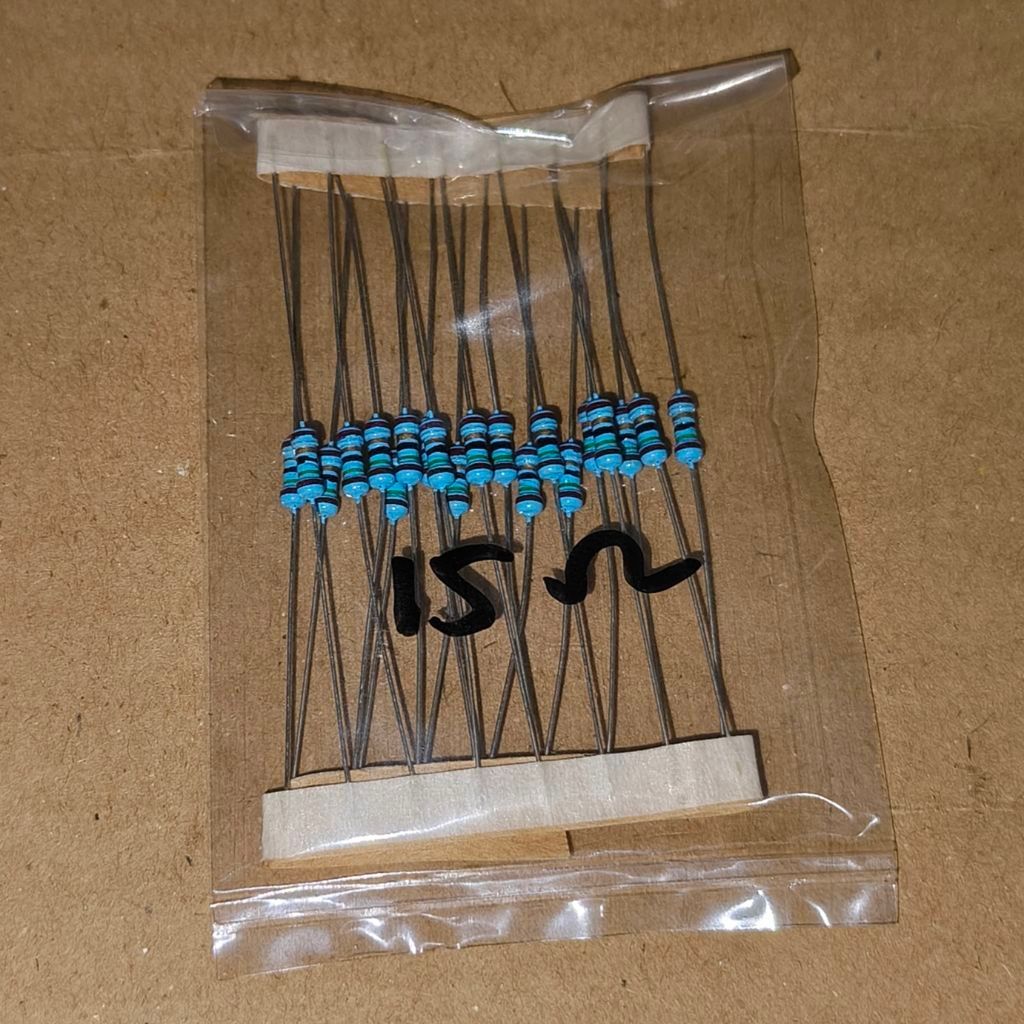 R 15 Ohm 0.25W 1 Persen Metal Film Resistor 15Ohm 15R Ohm MetalFilm 0.25 Watt 20 Pcs