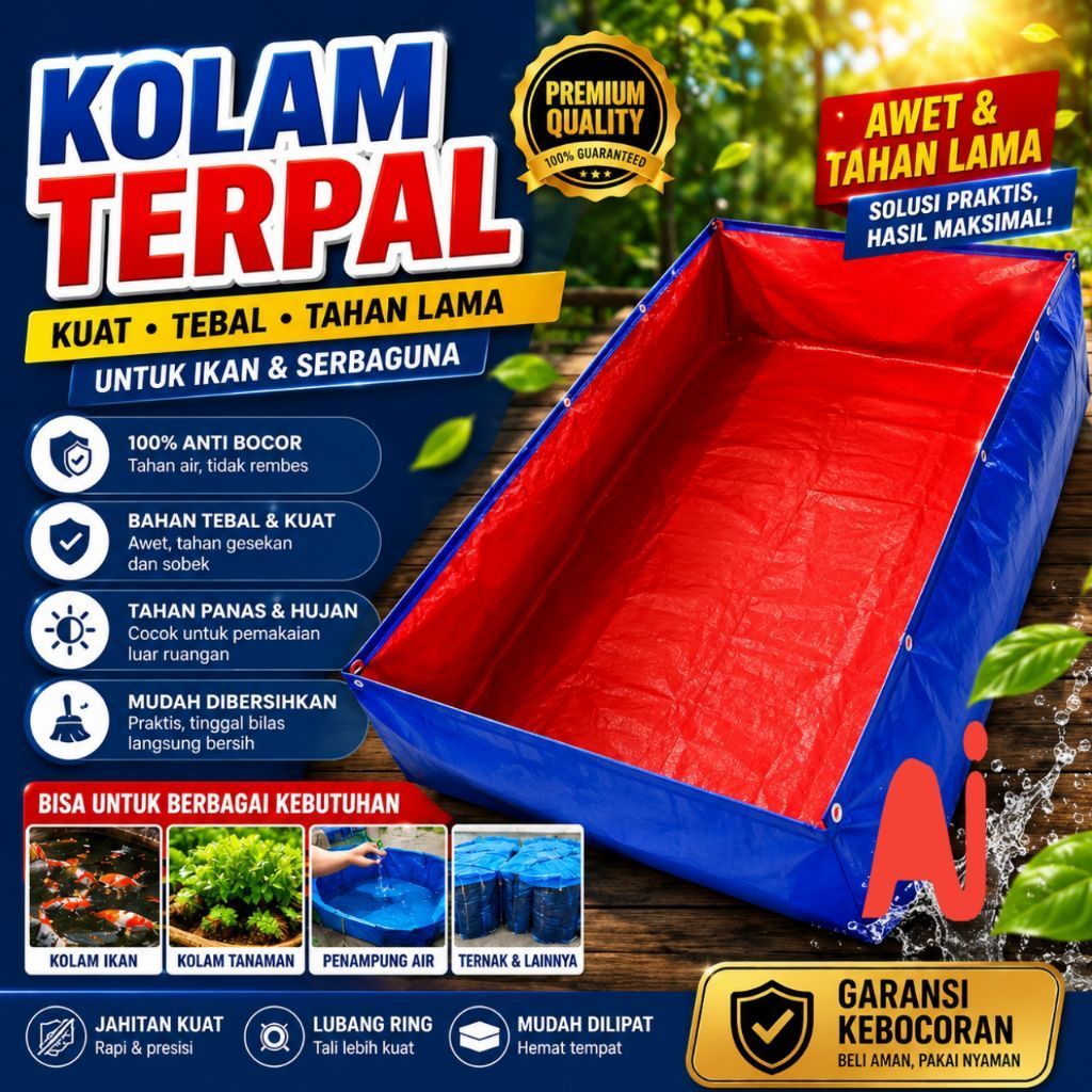 Kolam terpal buat budidaya ikan Nila,Mas,Lele dll