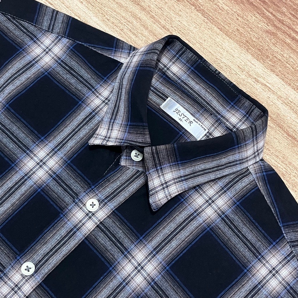 Kemeja Flannel Veterano JESTER Black Cream (M)