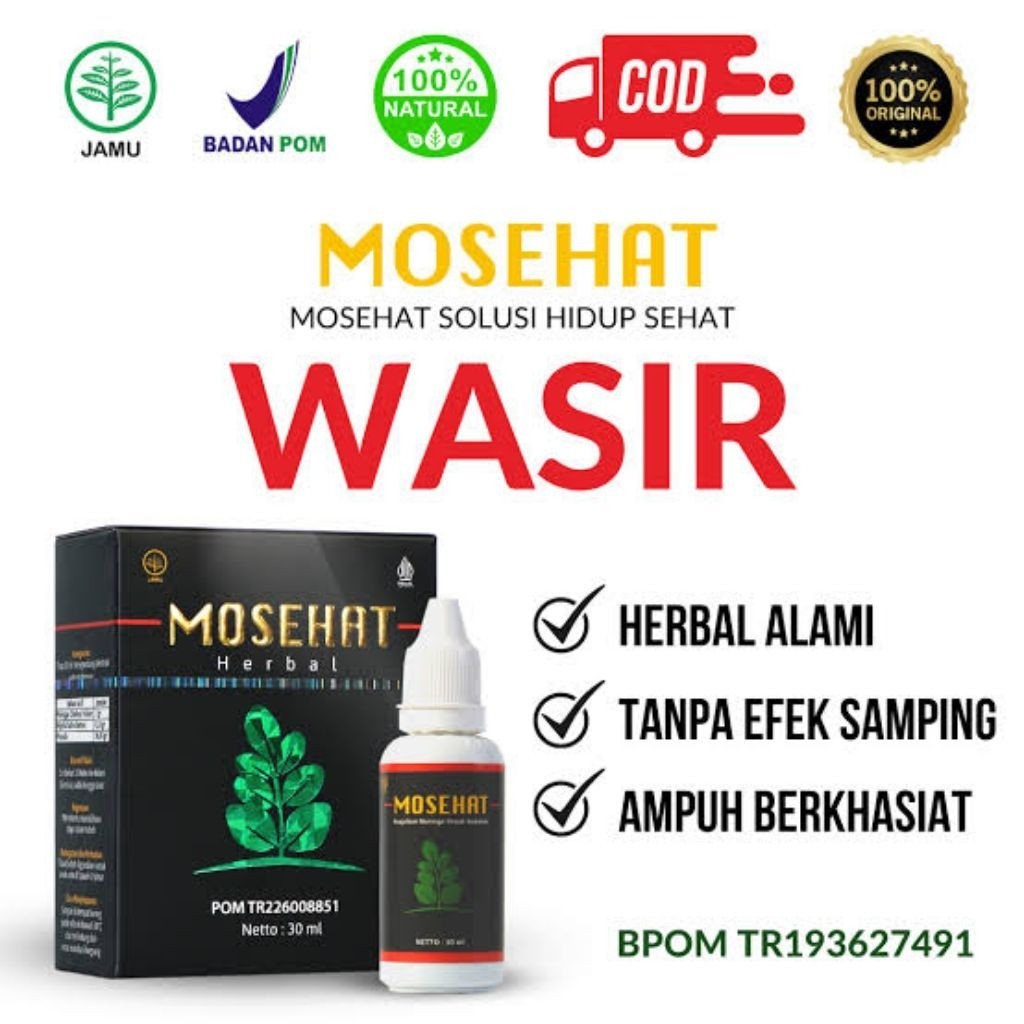 Mosehat Obat Herbal Wasir Dan Amandel 100% Original Sudah BPOM