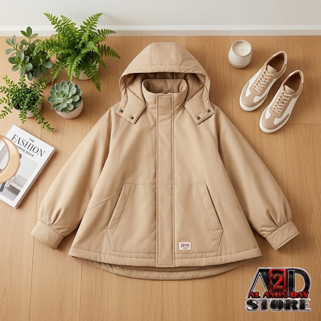 Java Jacket Feminim Tebal Kain Kanvas Murah