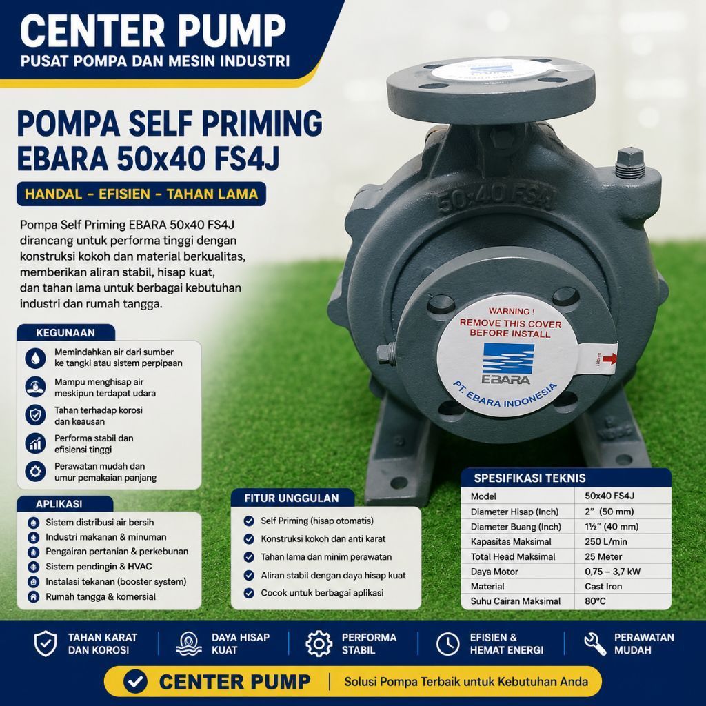 Pompa Ebara 80x65 FSHA Pompa Centrifugal Ebara 80 x 65 FSHA MS