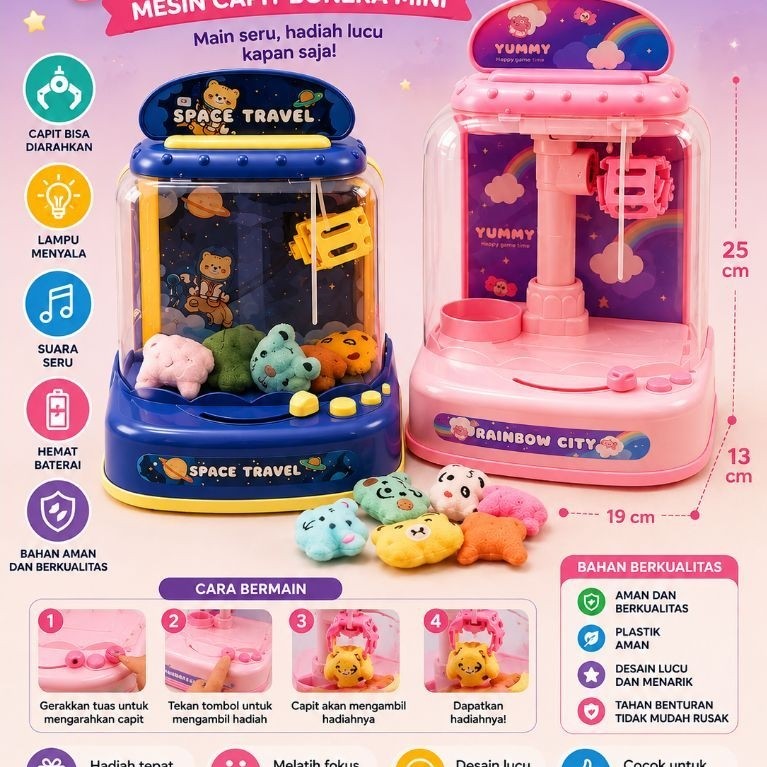 Mesin Capit Boneka Mainan Machine Doll Capit Boneka Anak