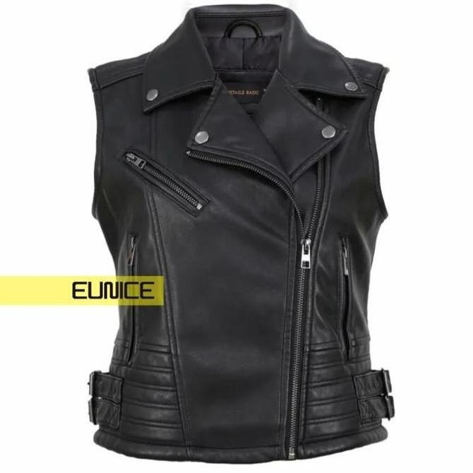 Vest Jaket Rompi Kulit Wanita Biker termurah
