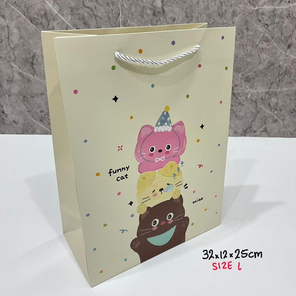 Paper Bag Kucing kelinci Lucu Paper Bag Ulang Tahun Anak Tas Kado
